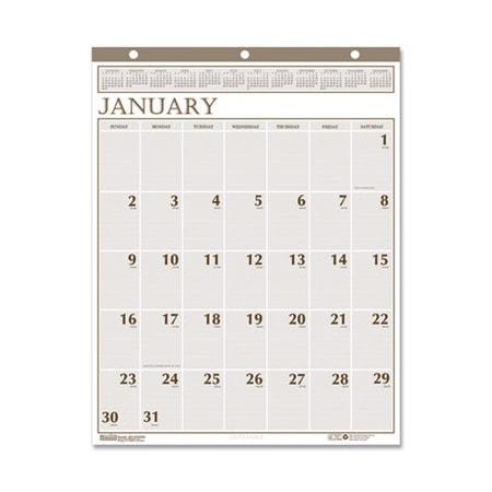 House Of Doolittle Doolittle, RECYCLED LARGE PRINT MONTHLY WALL CALENDAR, LEATHERETTE BINDING, 20 X 26, 2021 380